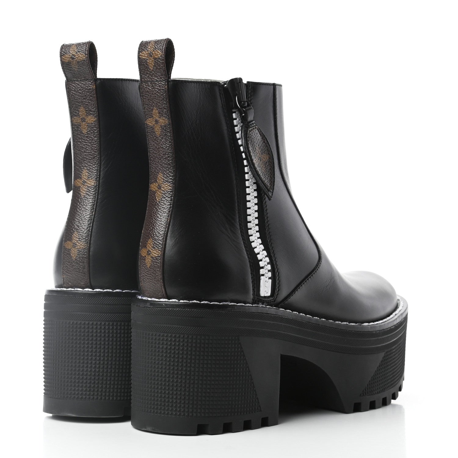 Louis Vuitton Calfskin Monogram Power Squad Flat Ankle Boots 36 Black 4 of 8