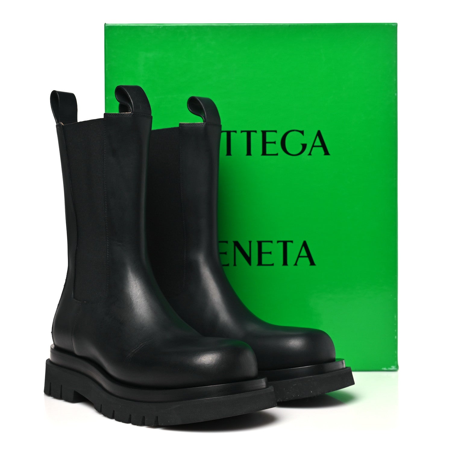 Bottega Veneta Calfskin The Lug Chelsea 55mm Boots 39 Black
