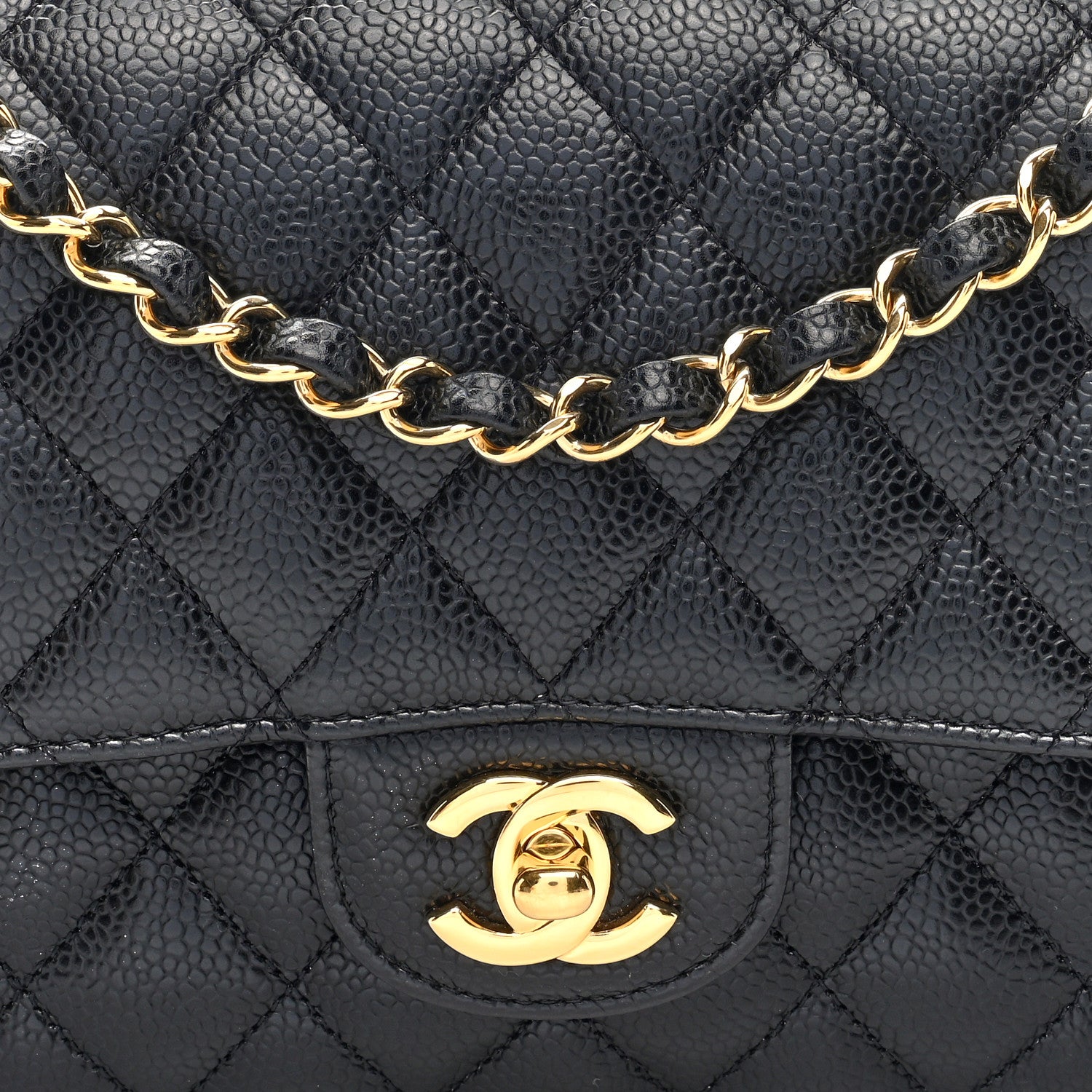 Chanel Caviar Quilted Medium Double Flap Black 8 of 11