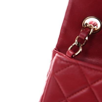 Chanel Lambskin Quilted Mini Rectangular Flap Red 9 of 13