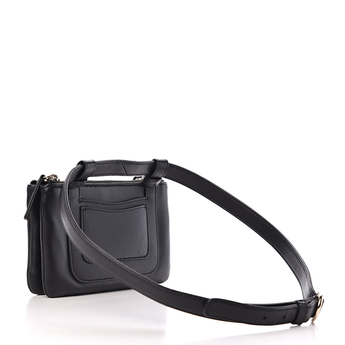 Lambskin CC Mania Waist Belt Bag Black