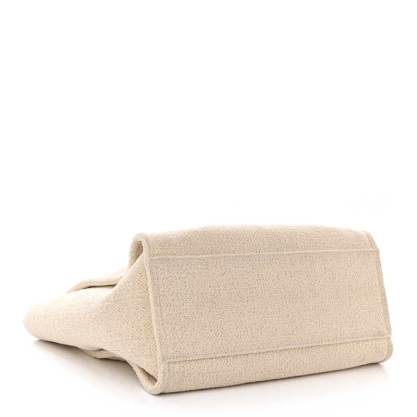 Lurex Boucle Medium Deauville Tote White