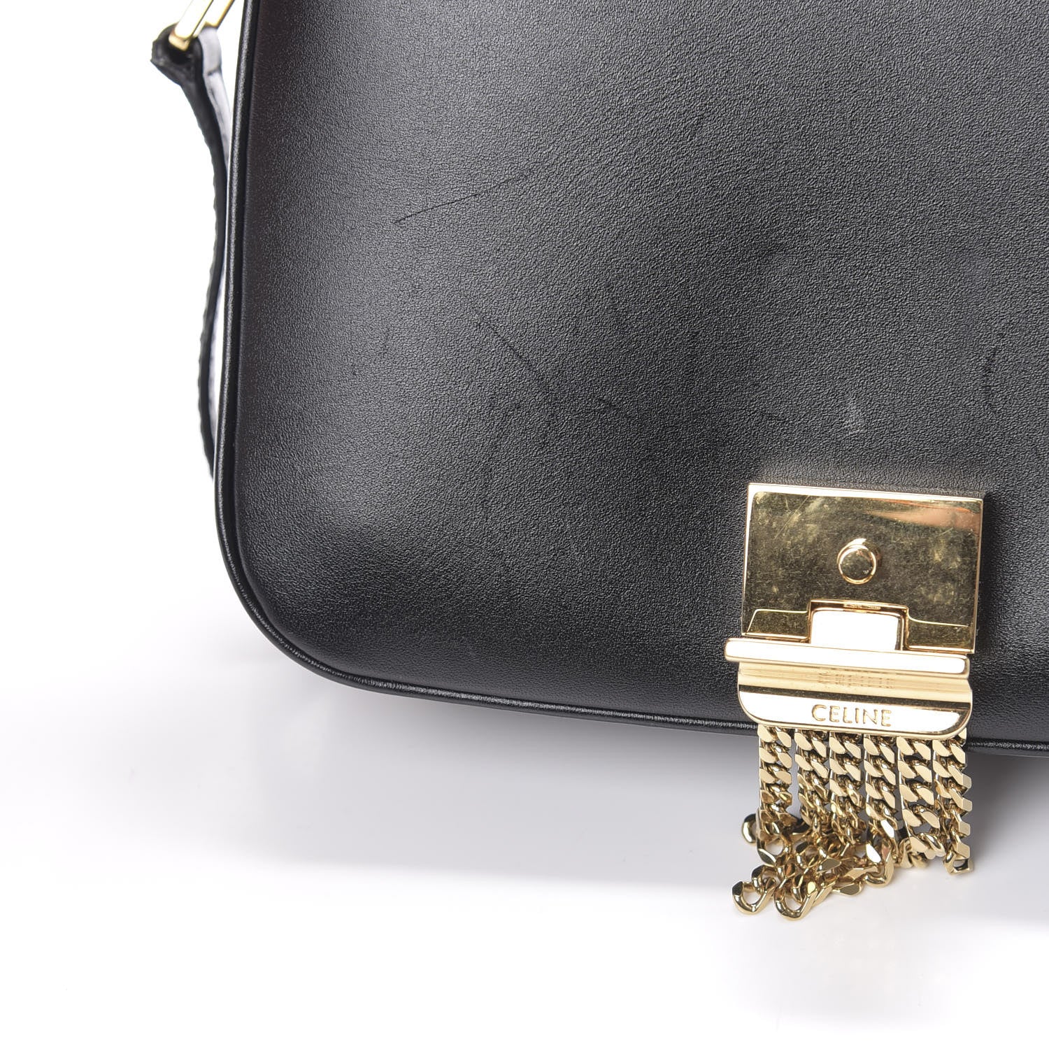 Celine Shiny Calfskin Small C Bag Black 12 of 14