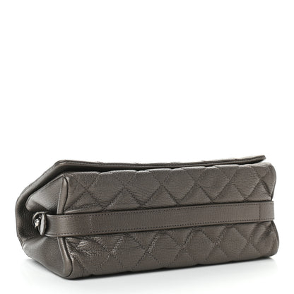 Chanel Metallic Goatskin Quilted Medium City Rock Flap Silver 4 of 9