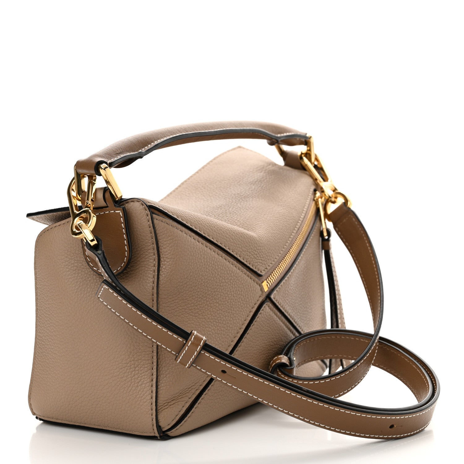 Loewe Grained Calfskin Small Puzzle Bag Sand Mink 3 of 10