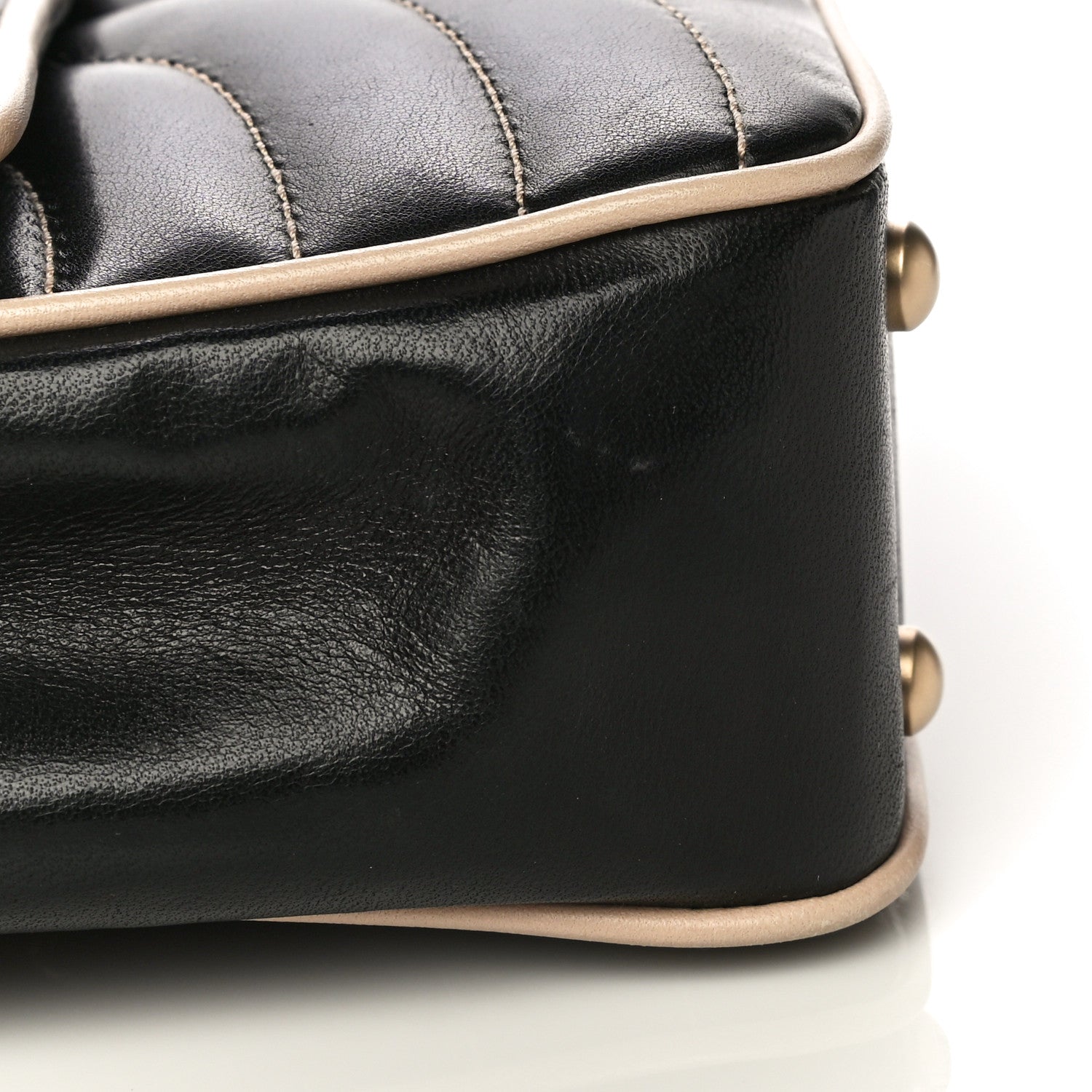 Chanel Lambskin Quilted Single Flap Bag Black Beige 17 of 25