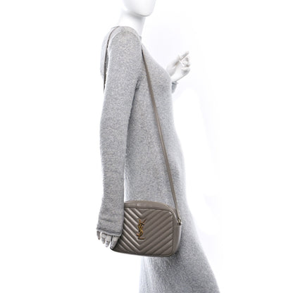 Saint Laurent Calfskin Matelasse Monogram Lou Camera Bag Greyish Brown 2 of 12