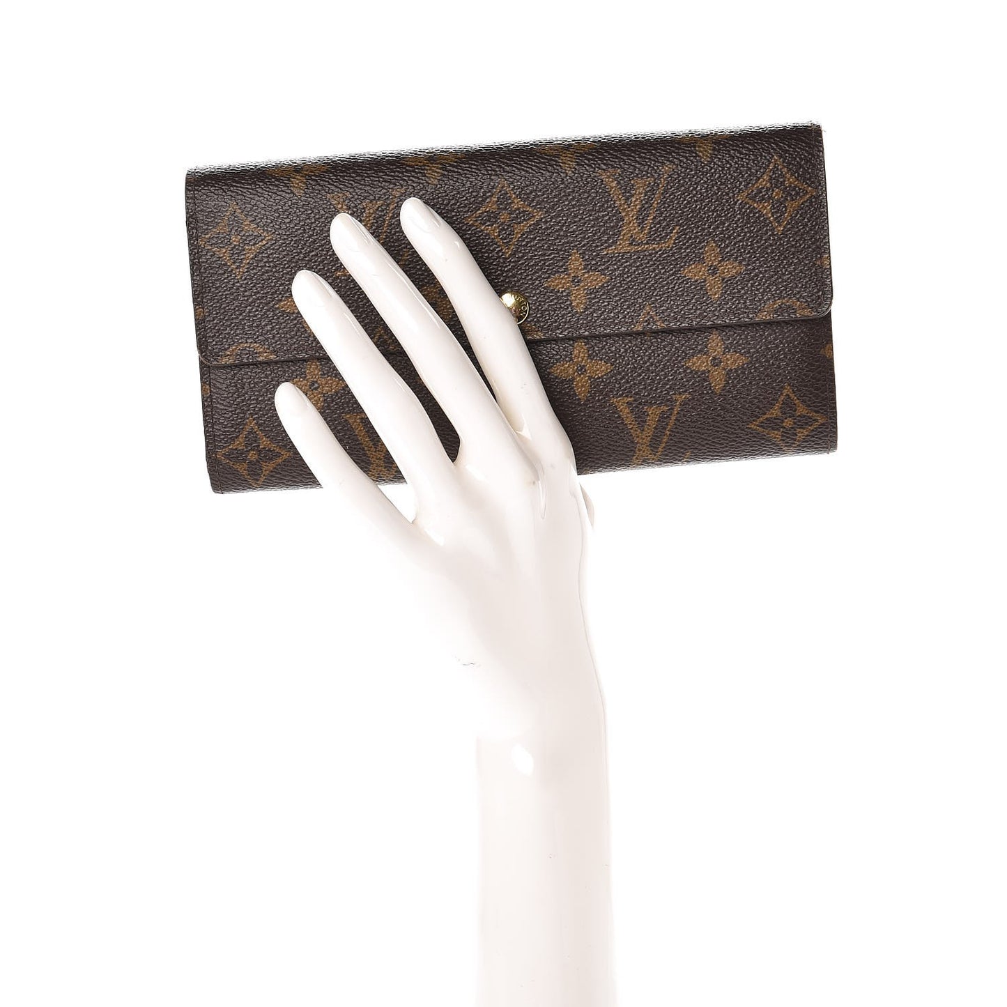 Monogram Leopard Sarah Wallet Blanc Corail