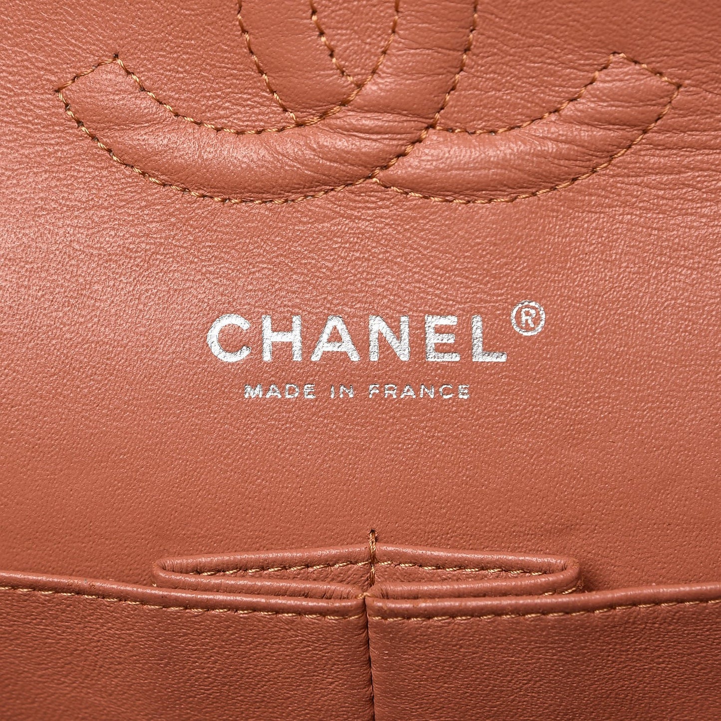Patent Quilted Medium Double Flap Orange