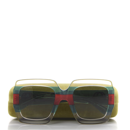 Gucci Square Web Frame GG0178S Sunglasses Green Red 8 of 8