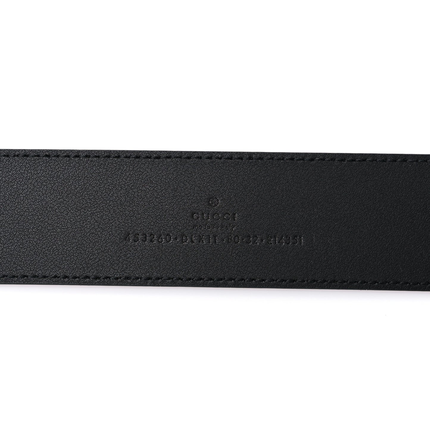 Moon Calfskin Pearl Double G 40mm Belt 80 32 Black Cream