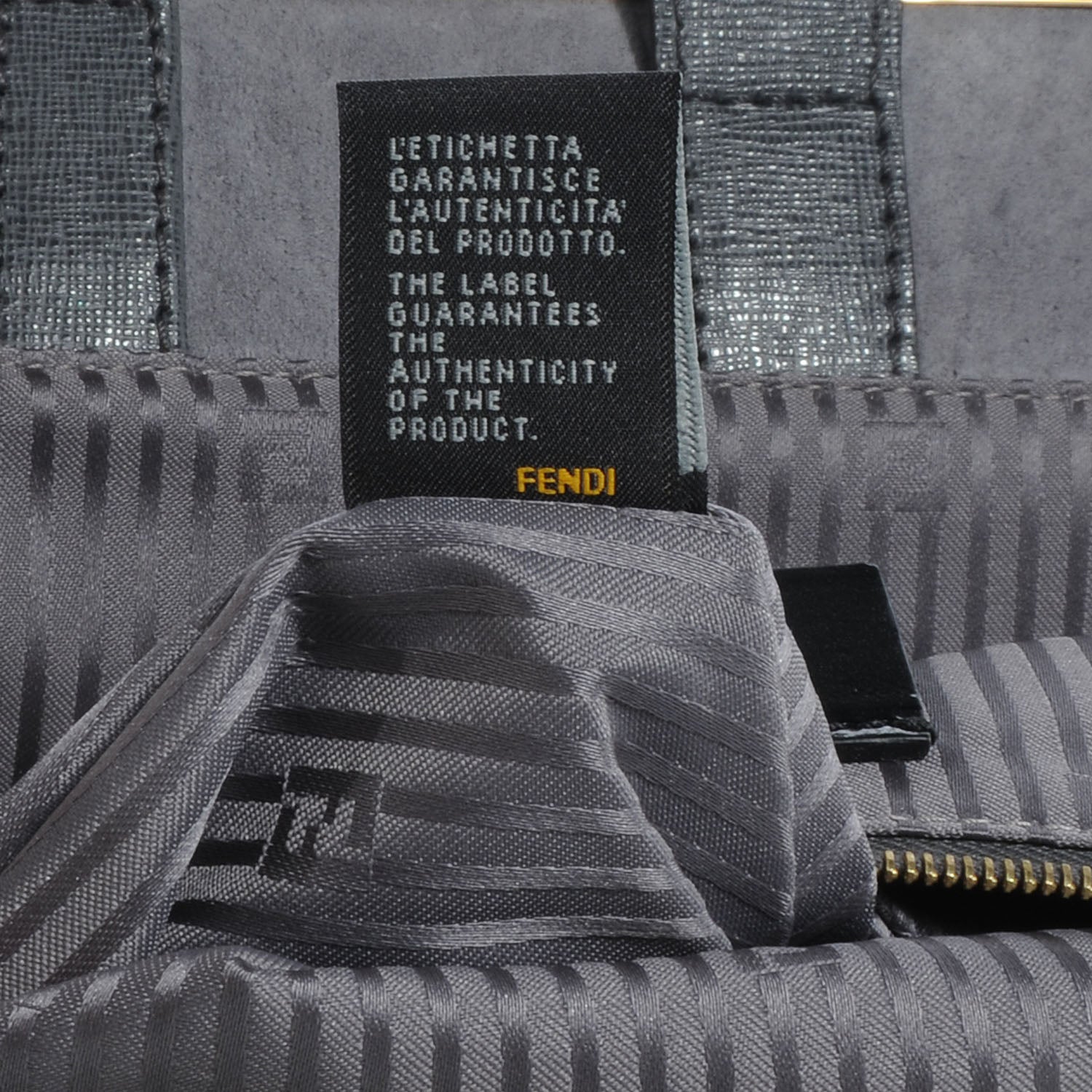Fendi Vitello Elite Large 2Jours Tote Grigio Grigio Chiaro 9 of 9