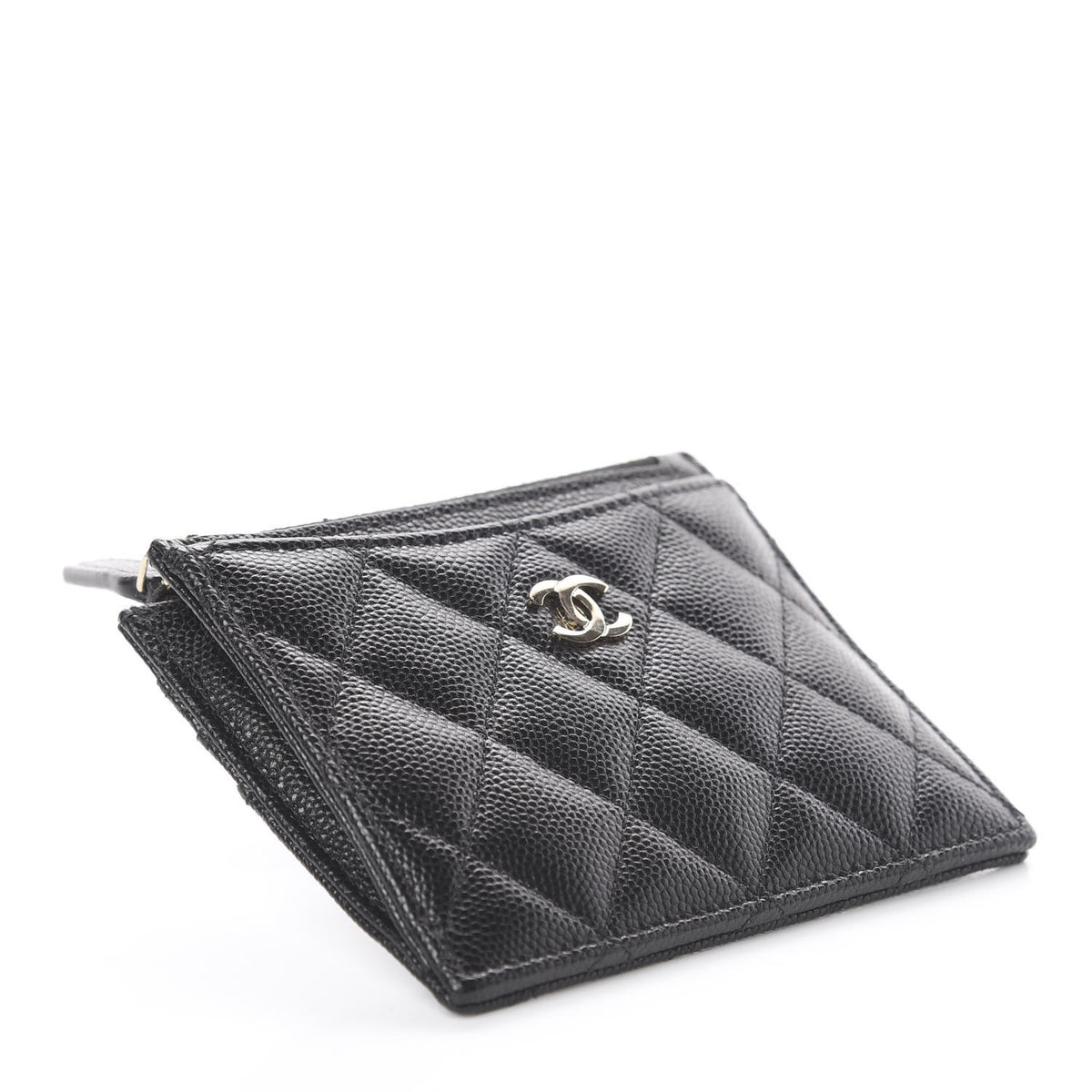 Chanel Caviar Quilted CC Zip Card Holder Black 3 of 6