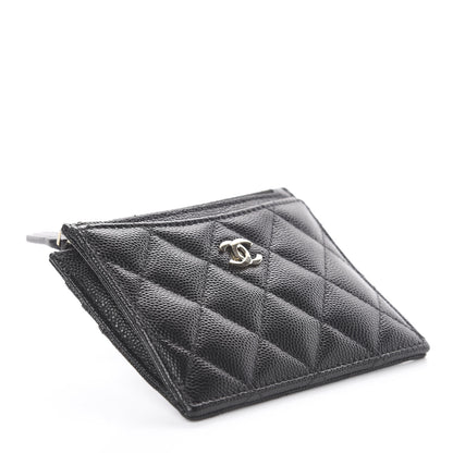 Chanel Caviar Quilted CC Zip Card Holder Black 3 of 6