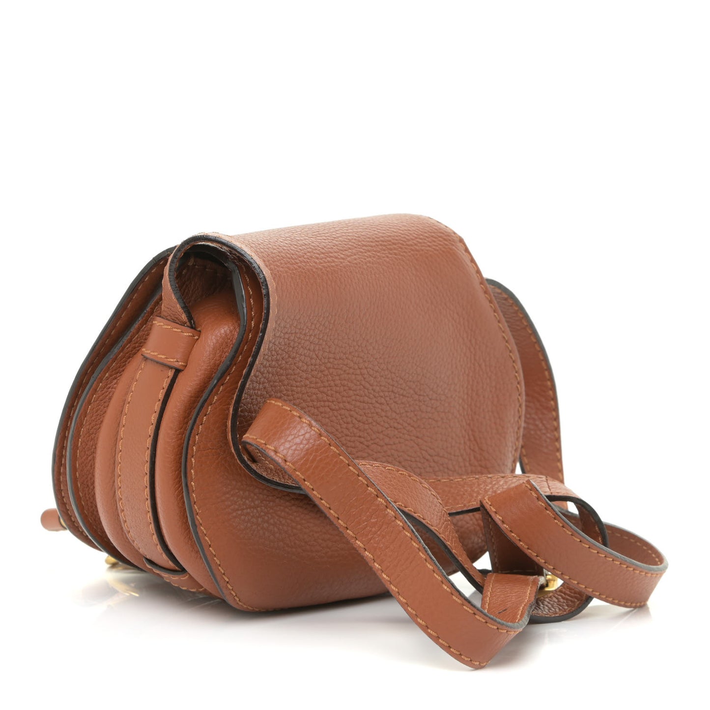 Calfskin Mini Marcie Round Crossbody Bag Tan