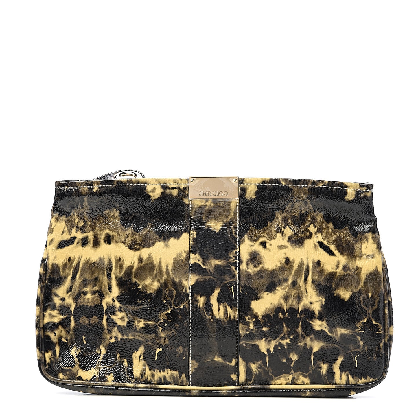 Patent Clutch Beige Black
