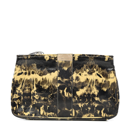 Jimmy Choo Patent Clutch Beige Black 1 of 5