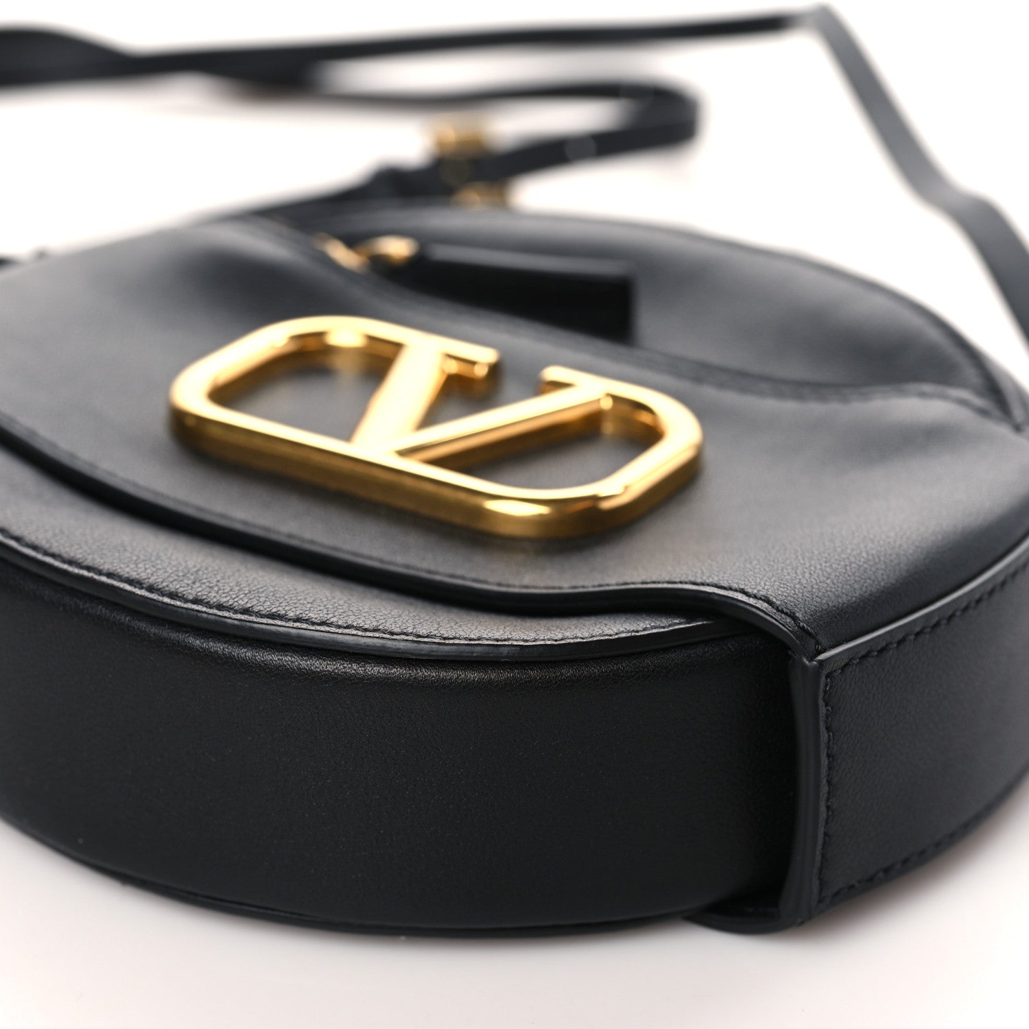 Valentino Garavani Calfskin VLogo Round Crossbody Bag Black 8 of 8