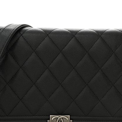 Chanel Caviar Quilted Boy Wallet On Chain WOC Black 9 of 14