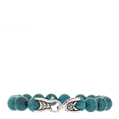 David Yurman DAVID YURMAN Sterling Silver Turquoise 8mm Spiritual Beads Bracelet 2 of 3
