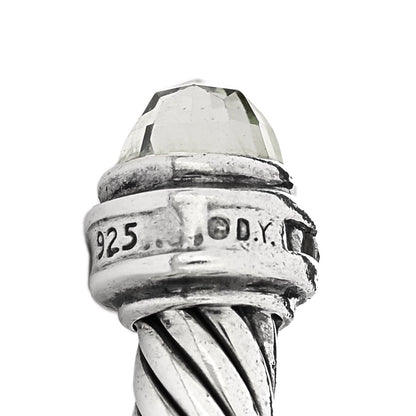 David Yurman Sterling Silver Diamond Prasiolite 5mm Cable Classics Bracelet 3 of 3