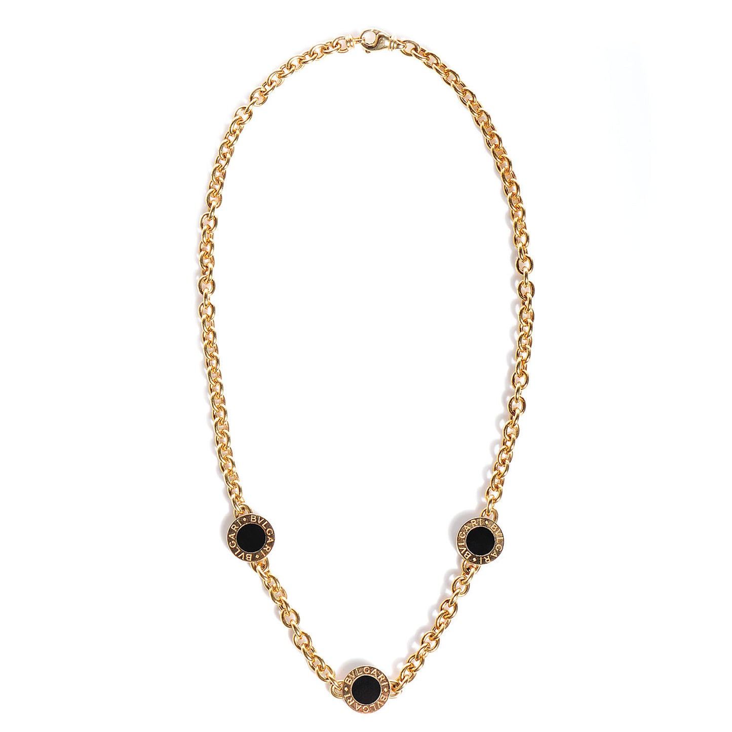 18K Yellow Gold Black Onyx BVLGARI BVLGARI Station Necklace