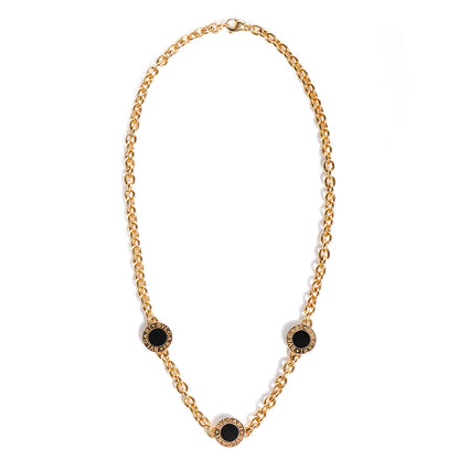 Bulgari 18K Yellow Gold Black Onyx BVLGARI BVLGARI Station Necklace 3 of 5