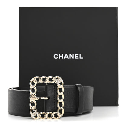 Chanel Calfskin Crystal CC Chain Belt 85 34 Black 8 of 8