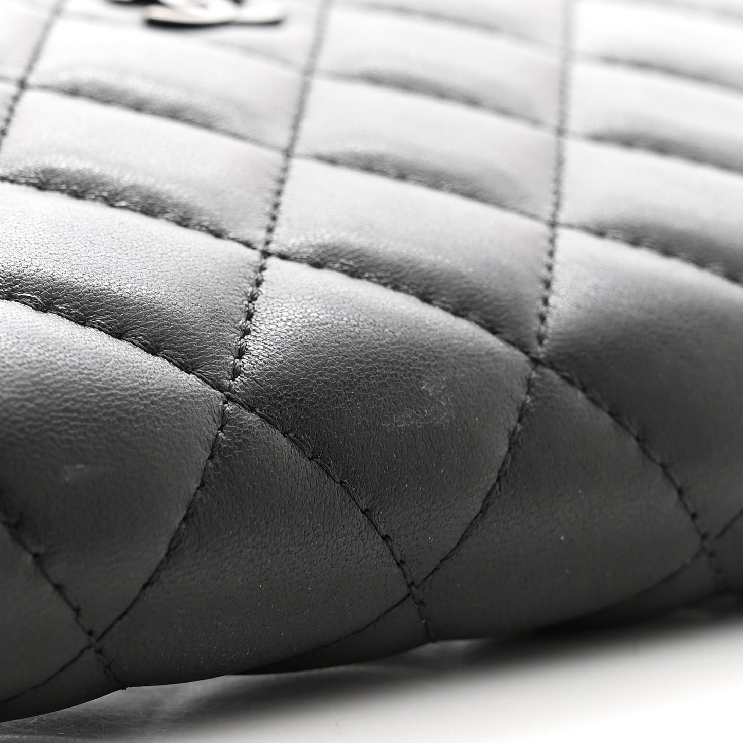 Lambskin Quilted Large Gusset Zip Around Wallet So Black