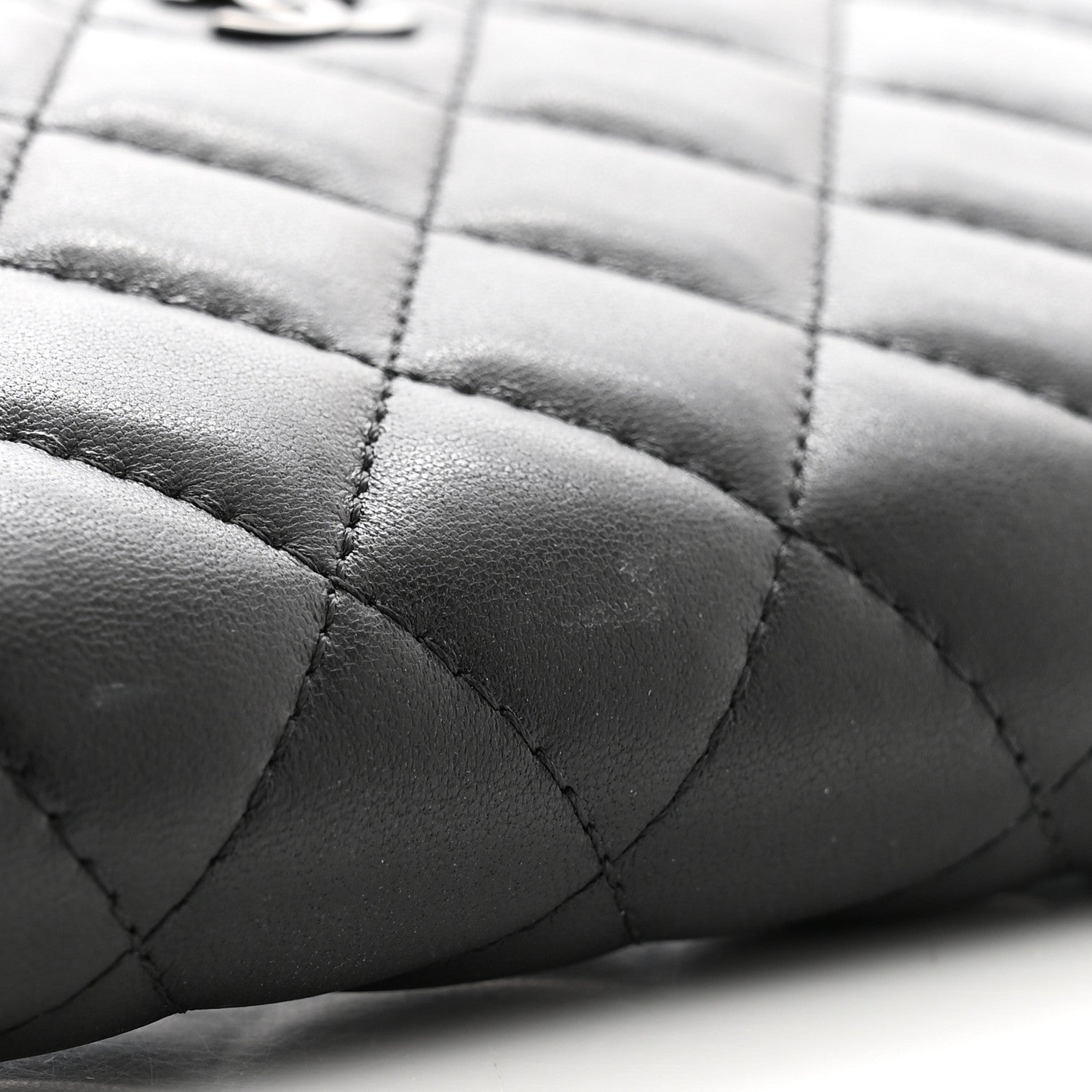 Chanel Lambskin Quilted Large Gusset Zip Around Wallet So Black 9 of 13
