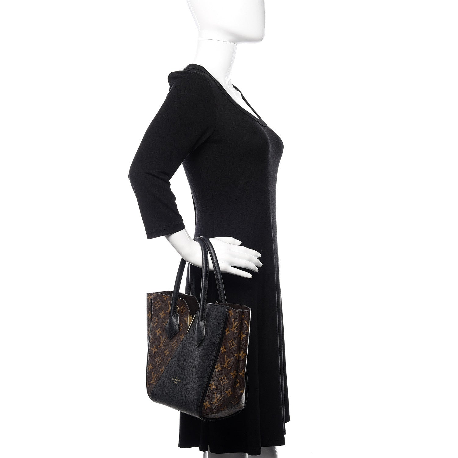 Louis Vuitton Calfskin Monogram Kimono Tote PM Black 2 of 10