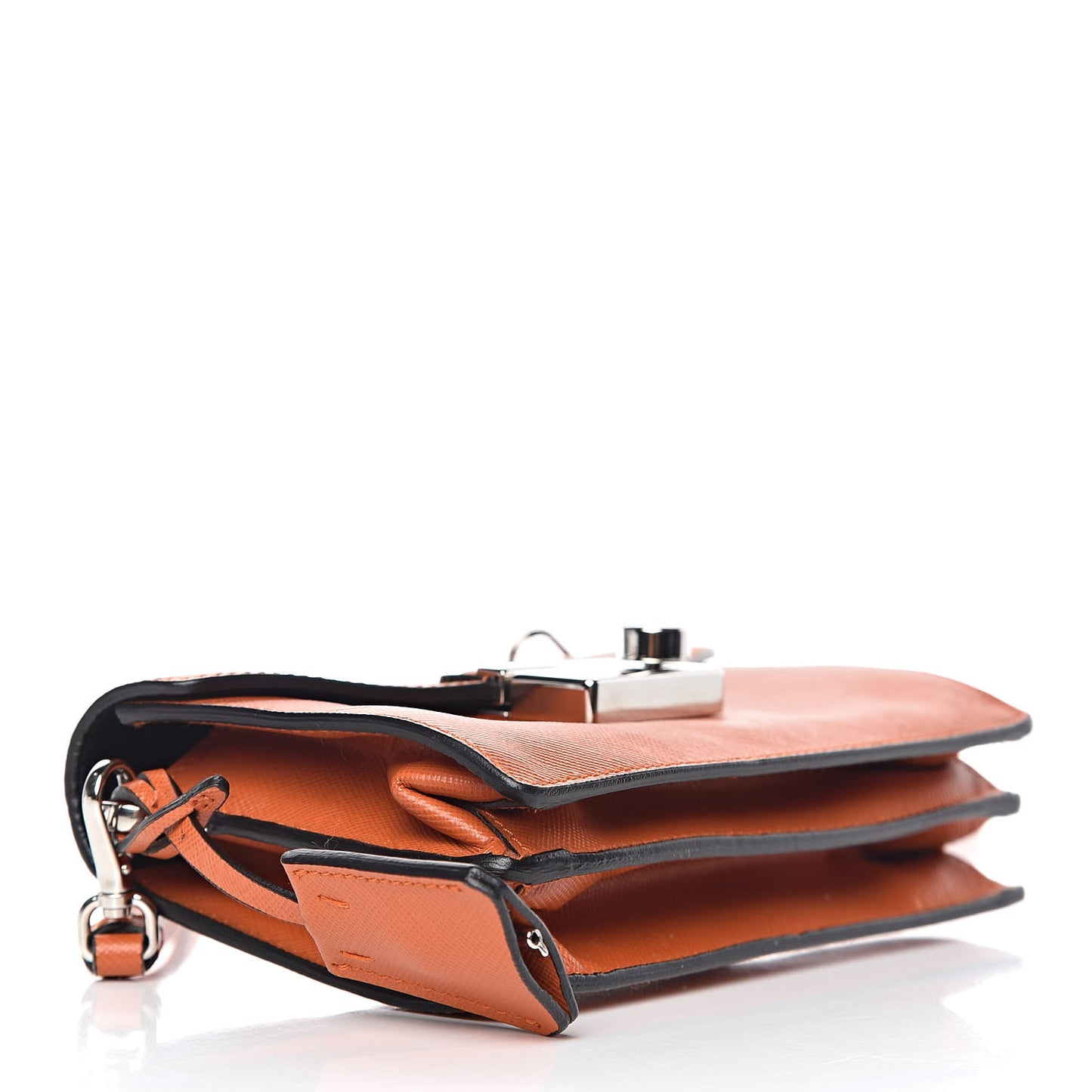 Saffiano Lux Mini Sound Crossbody Bag Papaya