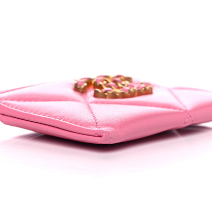 Chanel Lambskin Quilted Chanel 19 Card Holder Pink 7 of 9