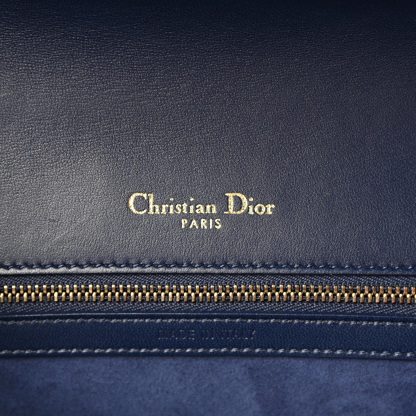 Lambskin Studded Medium Diorama Flap Bag Navy Blue