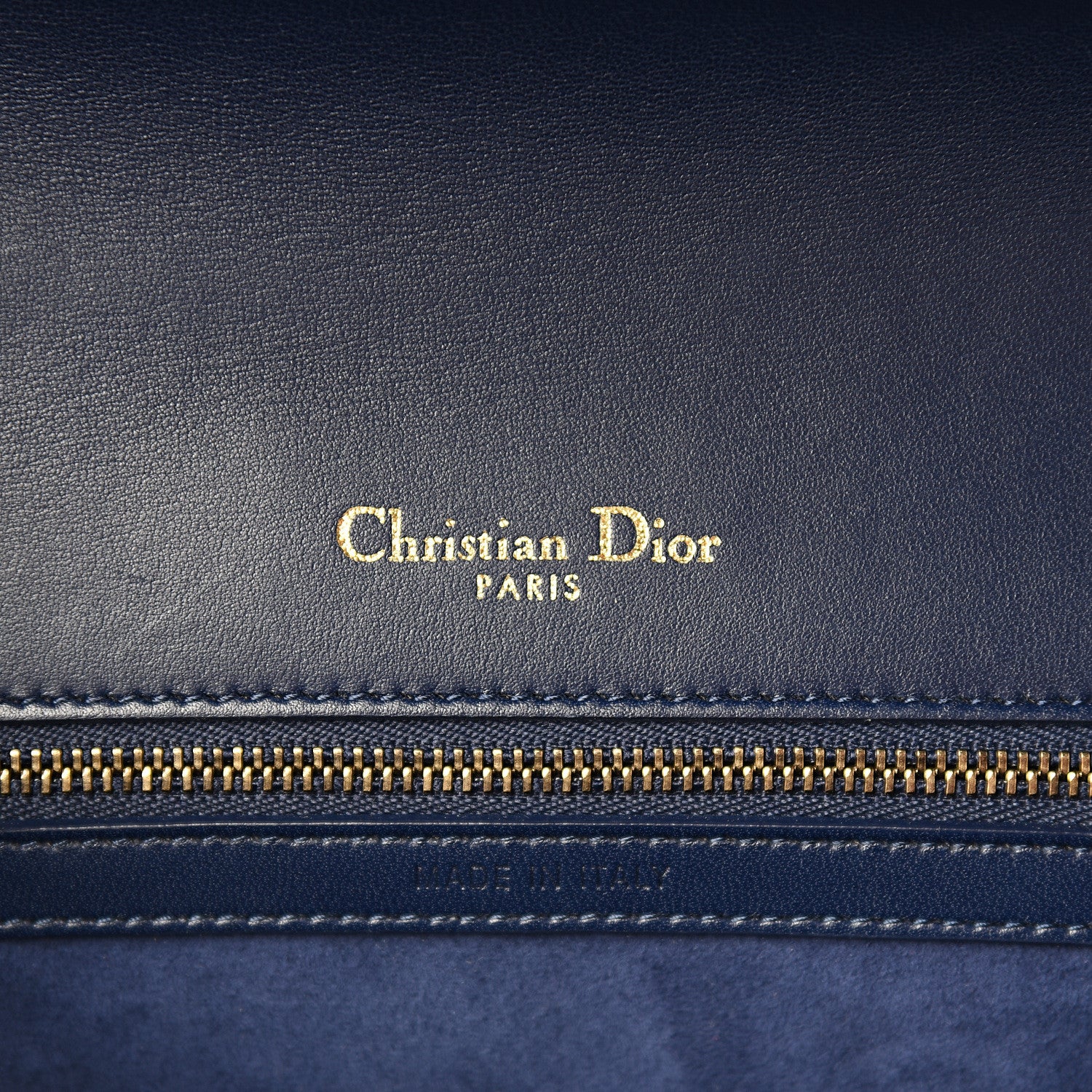 Christian Dior Lambskin Studded Medium Diorama Flap Bag Navy Blue 6 of 10