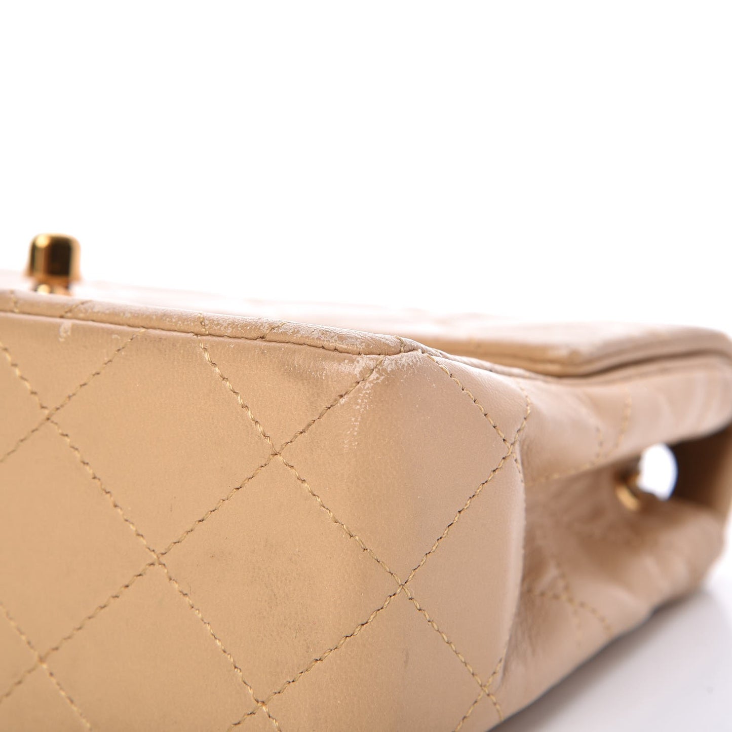 Lambskin Mini Square Flap Beige