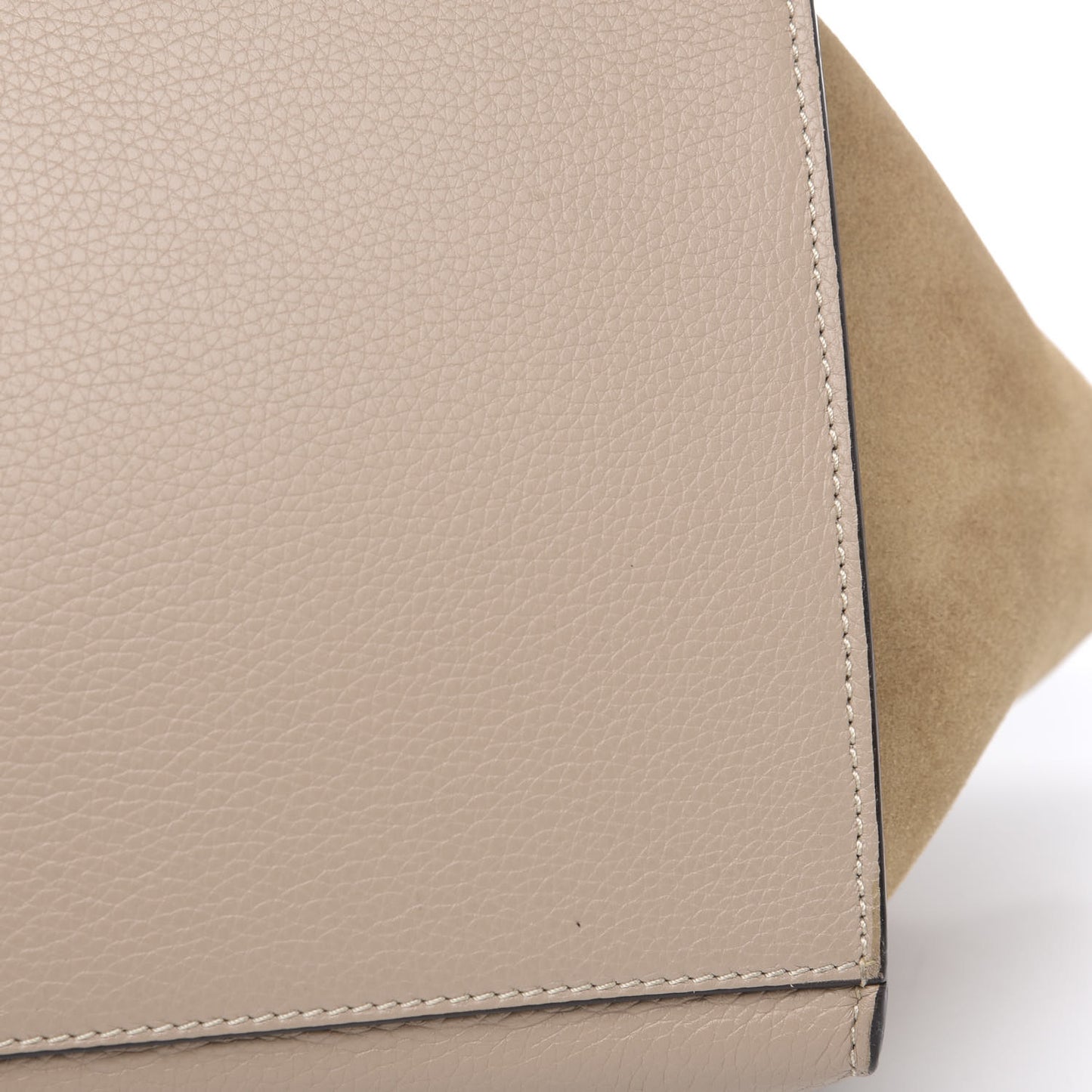 Drummed Calfskin Suede Medium Trapeze Dune