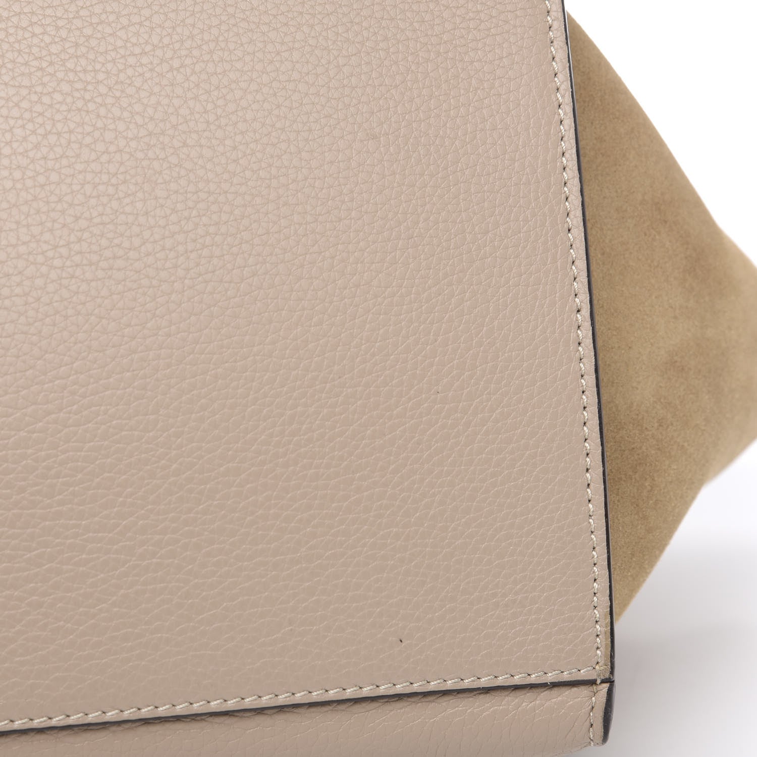 Celine Drummed Calfskin Suede Medium Trapeze Dune 10 of 10