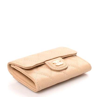 Chanel Caviar Quilted Flap Card Holder Wallet Beige 4 of 8