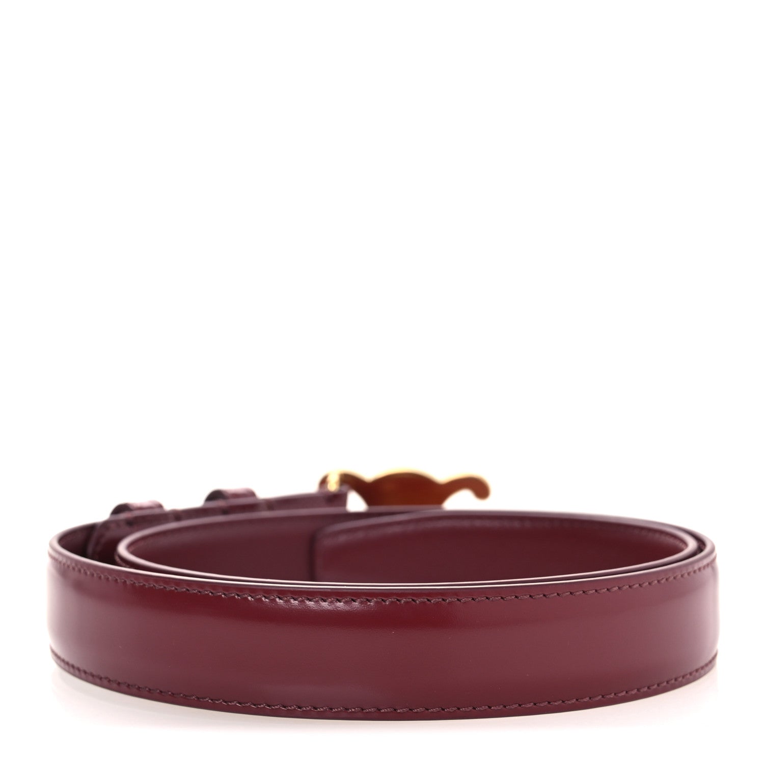 Celine Box Calfskin Medium 25mm Triomphe Belt 70 Light Burgundy 2 of 8