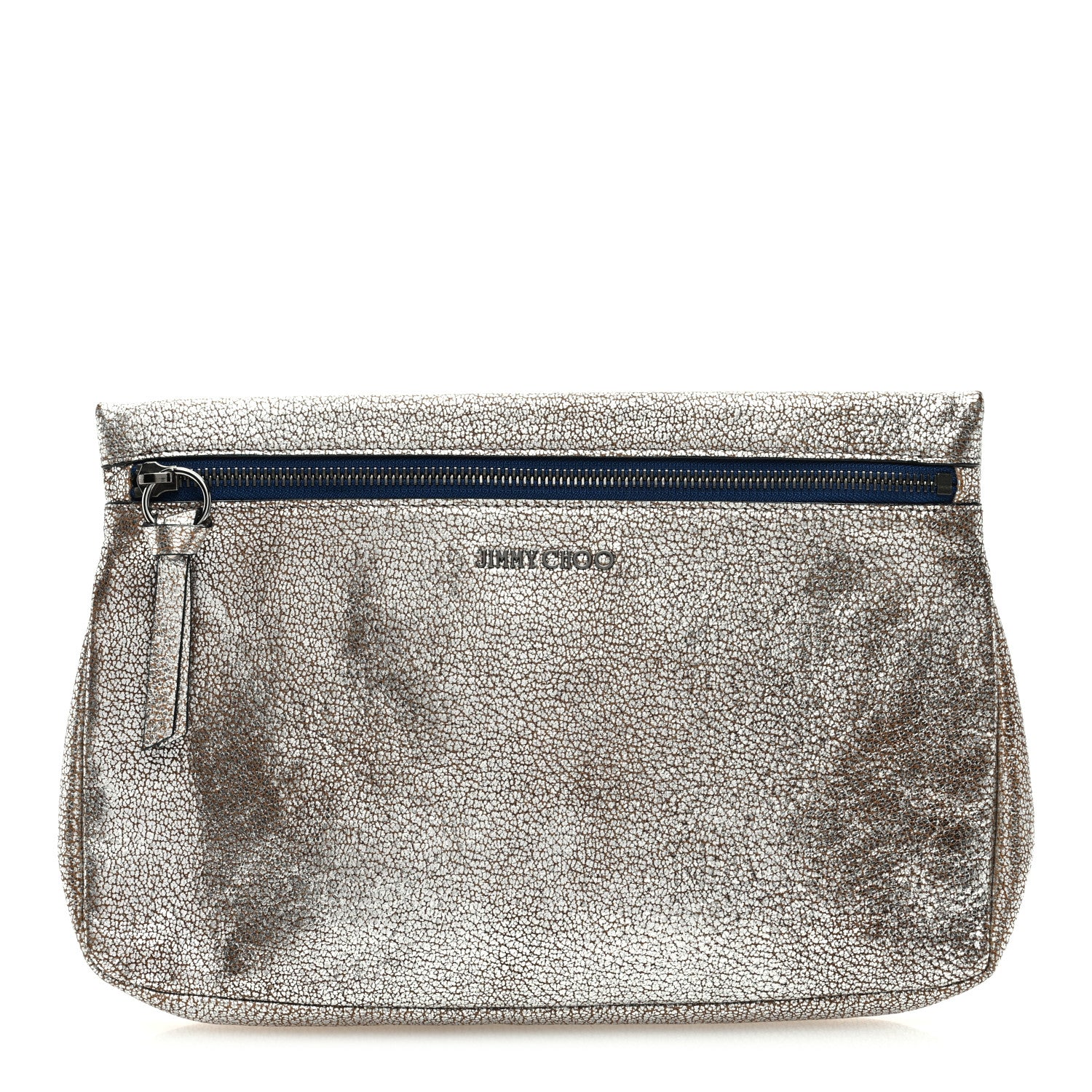 Jimmy Choo Metallic Grainy Goatskin Zena Clutch Platinum 1 of 6