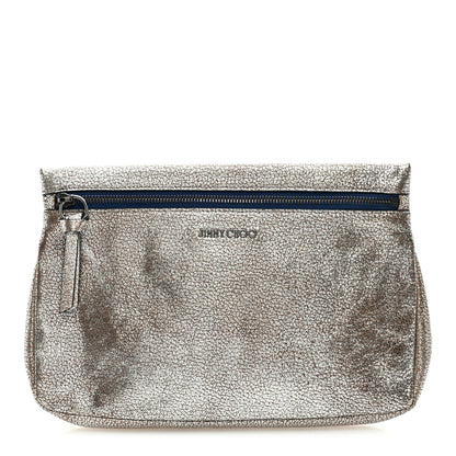 Jimmy Choo Metallic Grainy Goatskin Zena Clutch Platinum 1 of 6