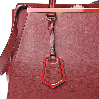 Fendi Vitello Elite Regular 2Jours Tote Rosso Scuro Ciliegia 9 of 9