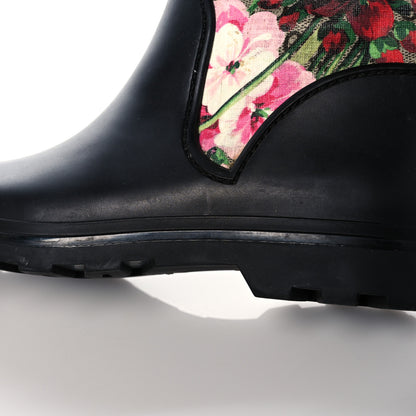 Gucci GG Supreme Monogram Blooms Flat Rubber Boots 37 Beige Multicolor 9 of 12