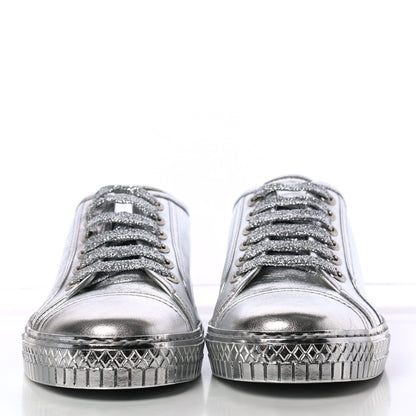 Chanel Laminated Lambskin Sneakers 39 Silver 2 of 8