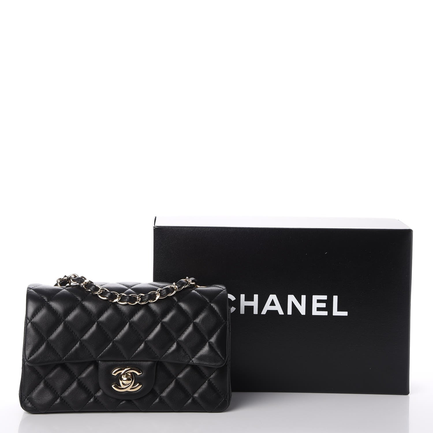 Chanel Lambskin Quilted Mini Rectangular Flap Black 10 of 10