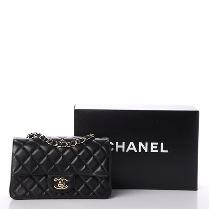 Chanel Lambskin Quilted Mini Rectangular Flap Black 10 of 10