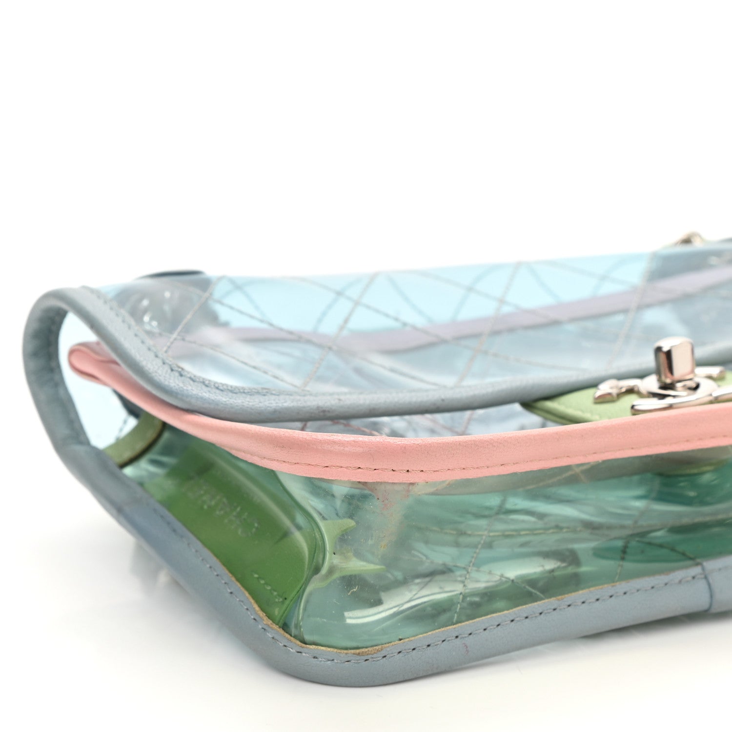 Chanel Lambskin PVC Quilted Mini Coco Splash Flap Blue Green 9 of 12
