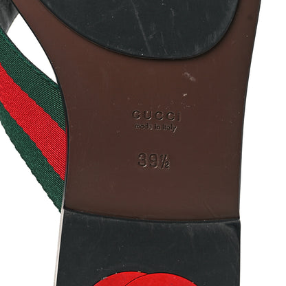 Gucci Nylon Calfskin Web GG Monogram Womens Thong Sandals 39.5 Green Red Cocoa 6 of 8