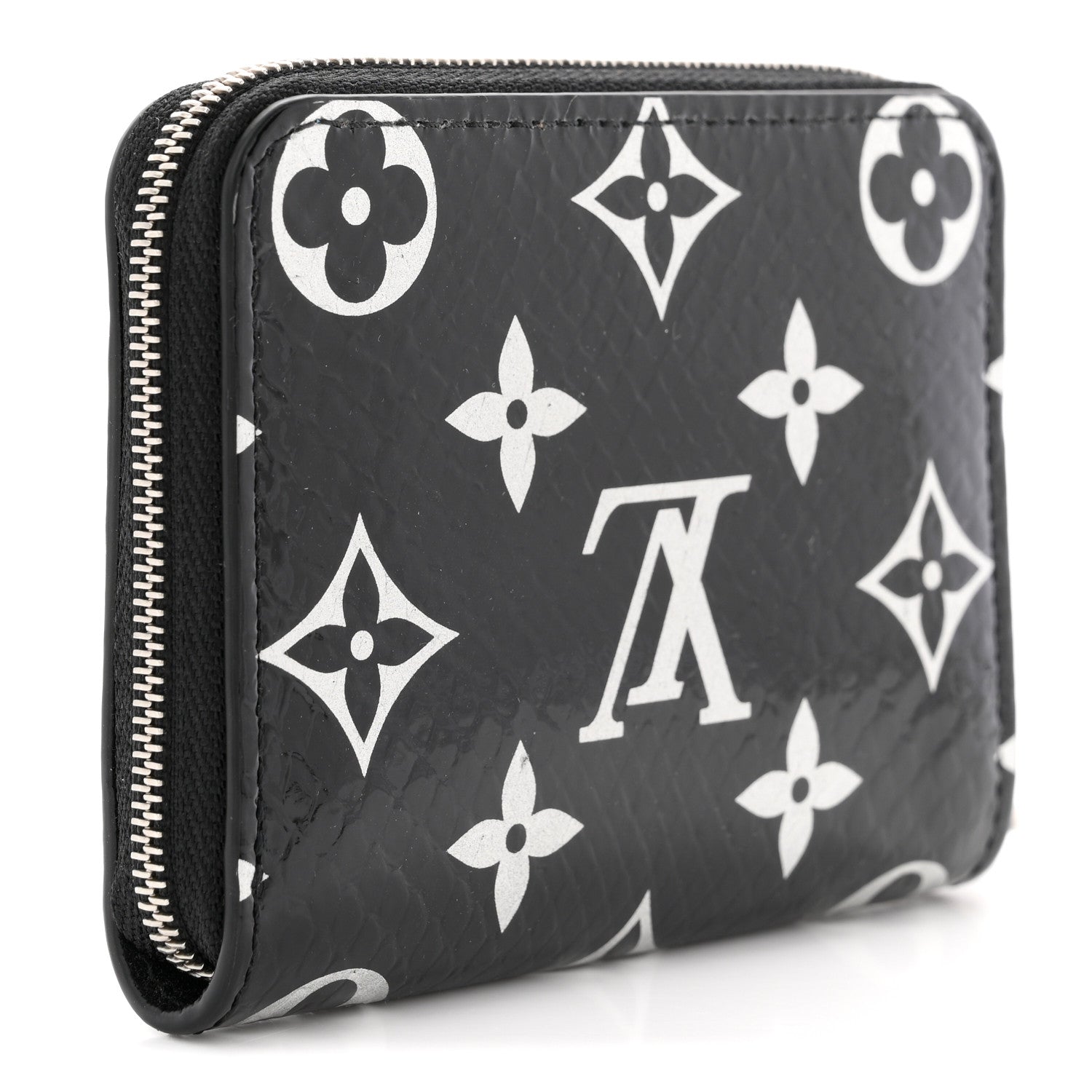 Louis Vuitton Snakeskin Monogram Zippy Padlock Coin Purse Black 3 of 7